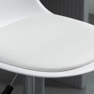 HOMCOM Σετ 2 περιστρεφόμενα σκαμπό μπαρ με πλάτη, στήριγμα ποδιών και ρυθμιζόμενο ύψος, 40x42x82-104cm, Λευκό 835-597WT - Image 7