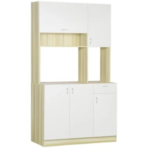 HOMCOM Ντουλάπι μπουφέ 4 πόρτων για κουζίνα με 3 ντουλάπια
