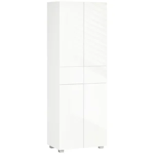 Κουζίνα HOMCOM με 4 πόρτες, 3 ρυθμιζόμενα ράφια και ράφια 5 επιπέδων σε MDF και μοριοσανίδα, 60x35x170 cm, Λευκό 835-612 - Image 8