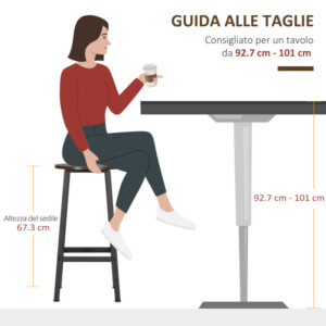 HOMCOM Σετ 2 σκαμπό κουζίνας από μοριοσανίδα και ατσάλι με λεία κορυφή και υποπόδιο, 32,5x32,5x65 cm, καφέ 835-616RB - Image 5