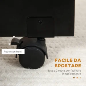 HOMCOM Πτυσσόμενο Ξύλινο Τραπέζι για 4-6 Άτομα με Ρόδες, 75x140x74cm, Μαύρο 835-621V00BK - Image 4