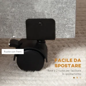 HOMCOM Πτυσσόμενο Ξύλινο Τραπέζι για 4-6 Άτομα με Ρόδες, 75x140x74cm, Γκρι 835-621V00GY - Image 4