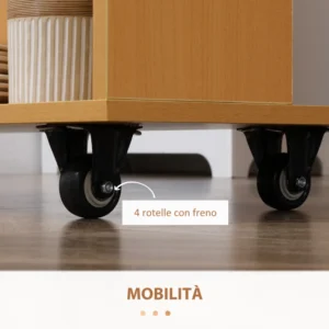 HOMCOM Πτυσσόμενη Τραπεζαρία max 3 ατόμων, σε μοριοσανίδα και ατσάλι, 75x144x144,5 cm, χρώμα ξύλου 835-681ND - Image 5