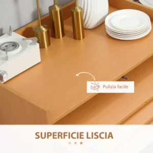 HOMCOM Πτυσσόμενη τραπεζαρία max 5 ατόμων σε μοριοσανίδα και ατσάλι, 84x180x100 cm, χρώμα ξύλου 835-682GY - Image 4