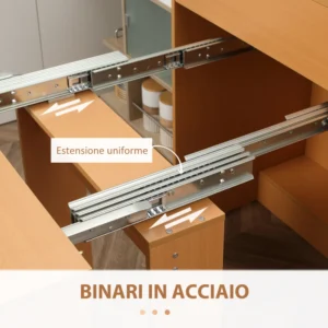 HOMCOM Πτυσσόμενη τραπεζαρία max 5 ατόμων σε μοριοσανίδα και ατσάλι, 84x180x100 cm, χρώμα ξύλου 835-682GY - Image 5