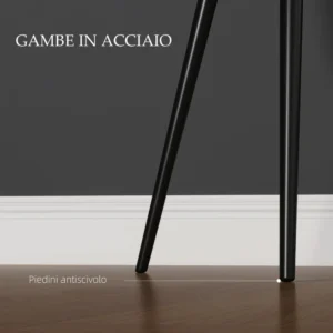 HOMCOM Σετ 2 Καρέκλες για Μοντέρνα Τραπεζαρία με Μπράτσα Καπιτονέ Κάθισμα και Ατσάλινα Πόδια 54x57x80cm Μαύρο 835-771V00BK - Image 5