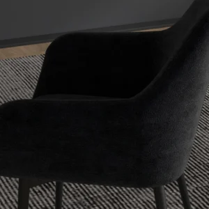 HOMCOM Σετ 2 Καρέκλες για Μοντέρνα Τραπεζαρία με Μπράτσα Καπιτονέ Κάθισμα και Ατσάλινα Πόδια 54x57x80cm Μαύρο 835-771V00BK - Image 8