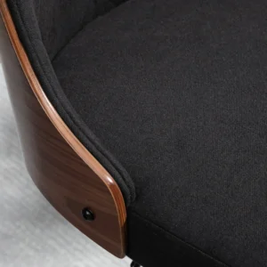 HOMCOM Σετ 2 Περιστρεφόμενα Σκαμπό Μπαρ με Ρυθμιζόμενο Ύψος για Κουζίνα και Σαλόνι, 47,5x50x93,5-116 cm, Μαύρο και Καρυδιά 835-823V00BK - Image 6