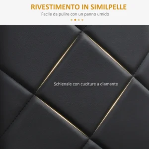 HOMCOM Σετ 4 καρέκλες τραπεζαρίας με ψηλή πλάτη από συνθετικό δέρμα και ατσάλι, 41x50x97cm, Μαύρο 835-835V00BK - Image 3