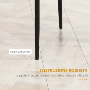 HOMCOM Σετ 4 καρέκλες τραπεζαρίας με ψηλή πλάτη από συνθετικό δέρμα και ατσάλι, 41x50x97cm, Μαύρο 835-835V00BK - Image 5