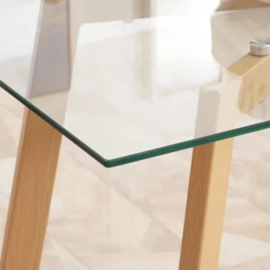 Τραπεζαρία HOMCOM Ορθογώνια για 4 άτομα μέγιστο, από ατσάλι με σκληρυμένο γυαλί, 120x60x76 cm 835-837V00TP - Image 6