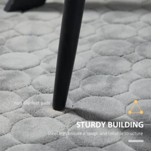 HOMCOM Σετ 2 καρέκλες κουζίνας με επένδυση και εξοικονόμηση χώρου με ατσάλινα πόδια, 43x58x90 cm, γκρι και μαύρο 835-852V00GY - Image 4