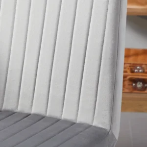 HOMCOM Σετ 2 καρέκλες κουζίνας με επένδυση και εξοικονόμηση χώρου με ατσάλινα πόδια, 43x58x90 cm, γκρι και μαύρο 835-852V00GY - Image 7