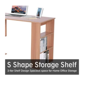 Πολυμορφικό Ξύλινο Γωνιακό Γραφείο με 5 Ράφια 140 x 120 x 78.2 cm HOMCOM 836-074 - Image 5