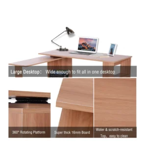 Πολυμορφικό Ξύλινο Γωνιακό Γραφείο με 5 Ράφια 140 x 120 x 78.2 cm HOMCOM 836-074 - Image 6