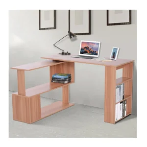 Πολυμορφικό Ξύλινο Γωνιακό Γραφείο με 5 Ράφια 140 x 120 x 78.2 cm HOMCOM 836-074 - Image 7