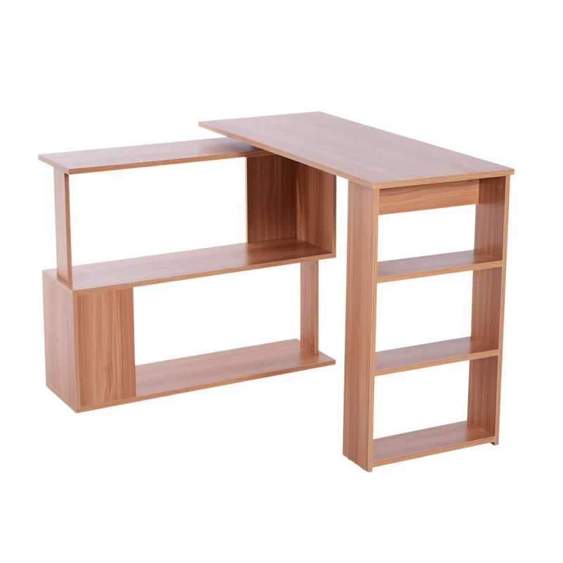 Πολυμορφικό Ξύλινο Γωνιακό Γραφείο με 5 Ράφια 140 x 120 x 78.2 cm HOMCOM 836-074 Πολυμορφικό Ξύλινο Γωνιακό Γραφείο με 5 Ράφια 140 x 120 x 78.2 cm HOMCOM 836-074