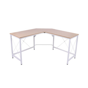 Γωνιακό Μεταλλικό Γραφείο 150 x 150 x 76 cm Χρώματος Λευκό HOMCOM 836-122AK - Image 4