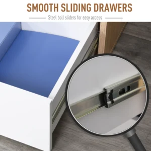 HOMCOM Μοντέρνα Θήκη Εγγράφων Γραφείου 3 Συρτάρια για Σπίτι και Στούντιο 836-245 - Image 4