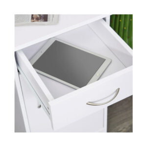 Ξύλινο Γραφείο με 2 Συρτάρια και 1 Ντουλάπι 111 x 48 x 75.8 cm HOMCOM 836-267WT - Image 2