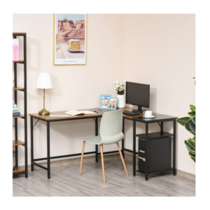 Μεταλλικό Γωνιακό Γραφείο με Θέση για Υπολογιστή 150 x 120 x 75 cm HOMCOM 836-287 - Image 6