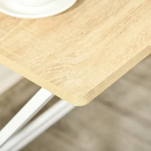 HOMCOM Πτυσσόμενο γραφείο εξοικονόμησης χώρου με ράφι, 81,5x70x84 cm, χρώμα ξύλου και λευκό 836-329 - Image 5