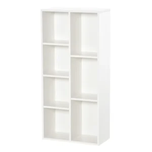 HOMCOM Modern Cube Βιβλιοθήκη με 7 Ράφια, σε μοριοσανίδα, 50x24x106 cm, Λευκό 836-367WT - Image 7