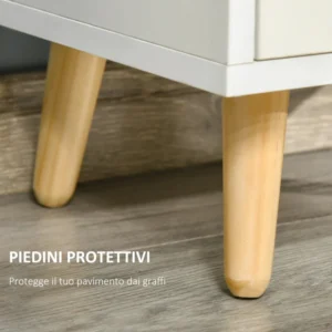 HOMCOM Βιβλιοθήκη Ράφι με 3 Ράφια και 1 Ξύλινο Ντουλάπι, 40x30x129,5cm - Λευκό 836-485WT - Image 4