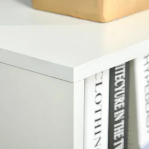 HOMCOM Βιβλιοθήκη Ράφι με 3 Ράφια και 1 Ξύλινο Ντουλάπι, 40x30x129,5cm - Λευκό 836-485WT - Image 7