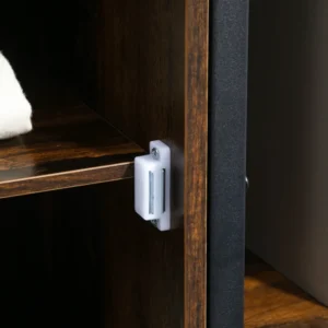 Βιβλιοθήκη HOMCOM Industrial Style με 4 ράφια και 2 ντουλάπια, 90x30x159,5cm, Μαύρο και Καφέ 836-522 - Image 7