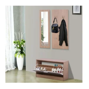Σετ Ξύλινο Έπιπλο Εισόδου με Καθρέπτη 80 x 27 x 46.5 cm HOMCOM 837-006 - Image 8