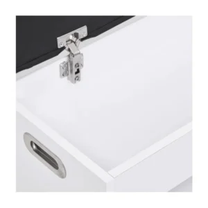 Πάγκος Αποθήκευσης Παπουτσιών με 3 Ράφια και Κάθισμα 43 x 80 x 30 cm Χρώματος Λευκό HOMCOM 837-039WT - Image 2