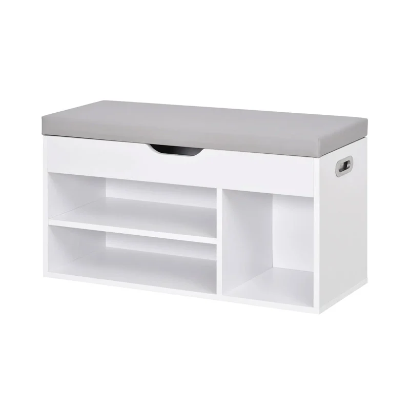 Πάγκος Αποθήκευσης Παπουτσιών με 3 Ράφια και Κάθισμα 43 x 80 x 30 cm Χρώματος Λευκό HOMCOM 837-039WT Πάγκος Αποθήκευσης Παπουτσιών με 3 Ράφια και Κάθισμα 43 x 80 x 30 cm Χρώματος Λευκό HOMCOM 837-039WT