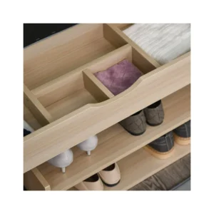 Πάγκος Αποθήκευσης Παπουτσιών με 3 Ράφια και Κάθισμα 48 x 80 x 30 cm HOMCOM 837-052 - Image 2