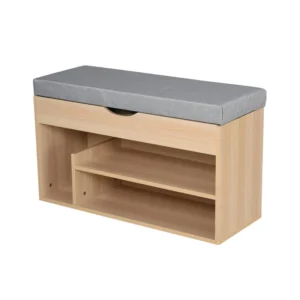 Πάγκος Αποθήκευσης Παπουτσιών με 3 Ράφια και Κάθισμα 48 x 80 x 30 cm HOMCOM 837-052 - Image 5