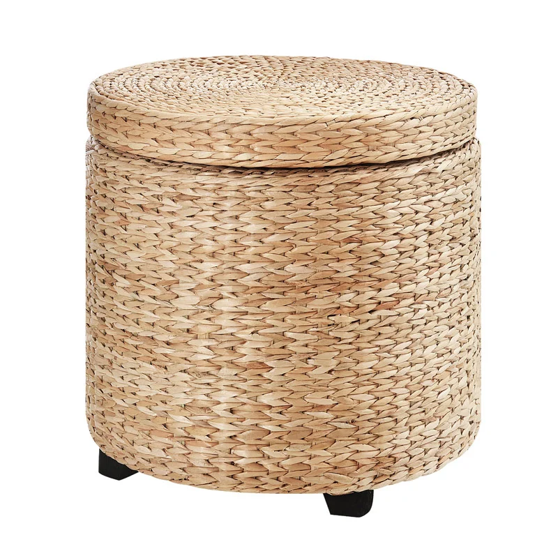 Στρογγυλό Ψάθινο Σκαμπό με Αποθηκευτικό Χώρο 43 x 43 cm HOMCOM 837-072 Στρογγυλό Ψάθινο Σκαμπό με Αποθηκευτικό Χώρο 43 x 43 cm HOMCOM 837-072