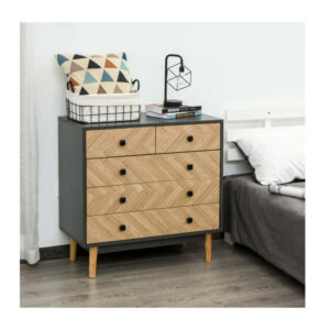 Ξύλινη Συρταριέρα με 5 Συρτάρια 80 x 40 x 80 cm HOMCOM 837-092 - Image 3