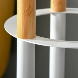 Παλτό HOMCOM με βάση ομπρέλας και 13 γάντζους, μέταλλο και μπαμπού, ξύλο και λευκό 837-161 - Image 7