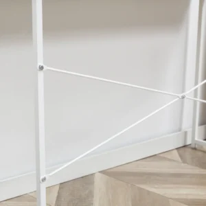 HOMCOM Μοντέρνα Κονσόλα Είσοδος και Σαλόνι με 2 Μεταλλικά Συρτάρια 100x30x75cm - Λευκό 837-198WT - Image 7