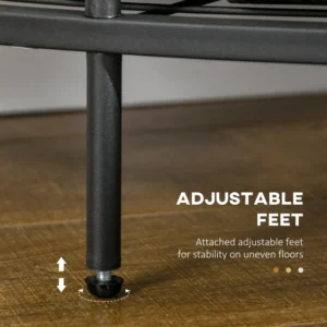 Γωνιακό παλτό HOMCOM με πάγκο και σχάρα σε βιομηχανικό στυλ, 50x50x183cm, καφέ 837-210 - Image 5