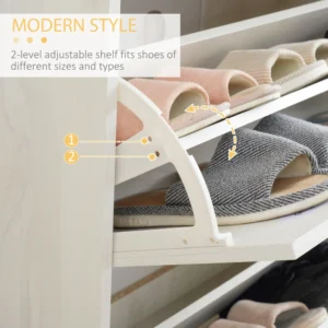 Ξύλινη Παπουτσοθήκη με 3 Διαμερίσματα 70 x 23.5 x 122 cm HOMCOM 837-243 - Image 3