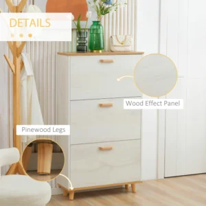 Ξύλινη Παπουτσοθήκη με 3 Διαμερίσματα 70 x 23.5 x 122 cm HOMCOM 837-243 - Image 5