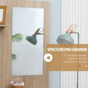 Έπιπλα διαδρόμου HOMCOM 4 σε 1 σε μοριοσανίδα με καθρέφτη, γάντζους και εσωτερικά ρυθμιζόμενα ράφια, 145x29x184 cm 837-256V00WT - Image 3