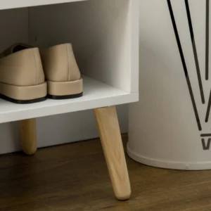 HOMCOM Παπουτσοθήκη Εισόδου με Επενδυμένο Κάθισμα και Ντουλάπι για 4 Ζευγάρια Παπούτσια 80x33x49cm Λευκό 837-297V00WT - Image 6