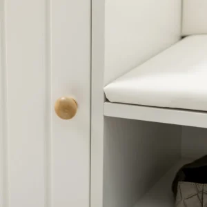 HOMCOM Παπουτσοθήκη Εισόδου με Επενδυμένο Κάθισμα και Ντουλάπι για 4 Ζευγάρια Παπούτσια 80x33x49cm Λευκό 837-297V00WT - Image 8