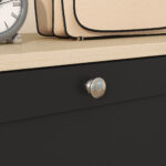 HOMCOM  Συρταριέρα Εξοικονόμησης Χώρου με 3 Συρτάρια και Ρυθμιζόμενα Ράφια σε 2 Επίπεδα, από Ξύλο, 60x23.5x115 εκ., Μαύρο  837-399V80BK - Image 8