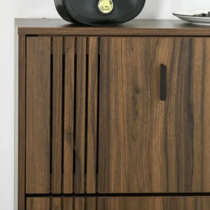 HOMCOM φορητή σχάρα παπουτσιών 3 επιπέδων με ρυθμιζόμενα ράφια για 18 ζεύγη Max, σε μοριοσανίδα, 63x24x114 cm 837-416V80WN - Image 6