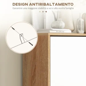 HOMCOM Σχάρα παπουτσιών 3 συρταριών που εξοικονομεί χώρο με ρυθμιζόμενο ράφι για 18-24 ζευγάρια παπούτσια, 72x24x119cm, Λευκό 837-473V80WT - Image 5