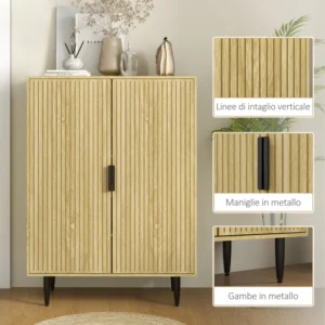 HOMCOM Παπουτσοθήκη Εξοικονόμησης Χώρου για 15 Ζευγάρια Παπούτσια με 4 Ρυθμιζόμενα Ράφια 80x38x110cm Δρυς 837-482V80AK - Image 5