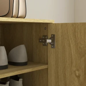 HOMCOM Παπουτσοθήκη Εξοικονόμησης Χώρου για 15 Ζευγάρια Παπούτσια με 4 Ρυθμιζόμενα Ράφια 80x38x110cm Δρυς 837-482V80AK - Image 7